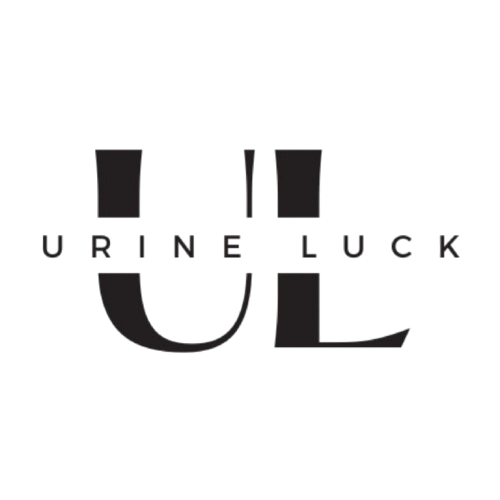 Stylized black initials 'UL' with the words 'URINE LUCK' between and below the letters.