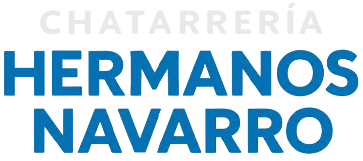 Text logo reading 'Chatarrería Hermanos Navarro' with 'Chatarrería' in light gray and 'Hermanos Navarro' in blue capital letters.