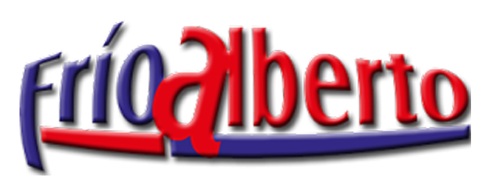 Text logo reading 'Frío alberto' with 'Frío' in blue and 'alberto' in red, separated by a horizontal red and blue underline.