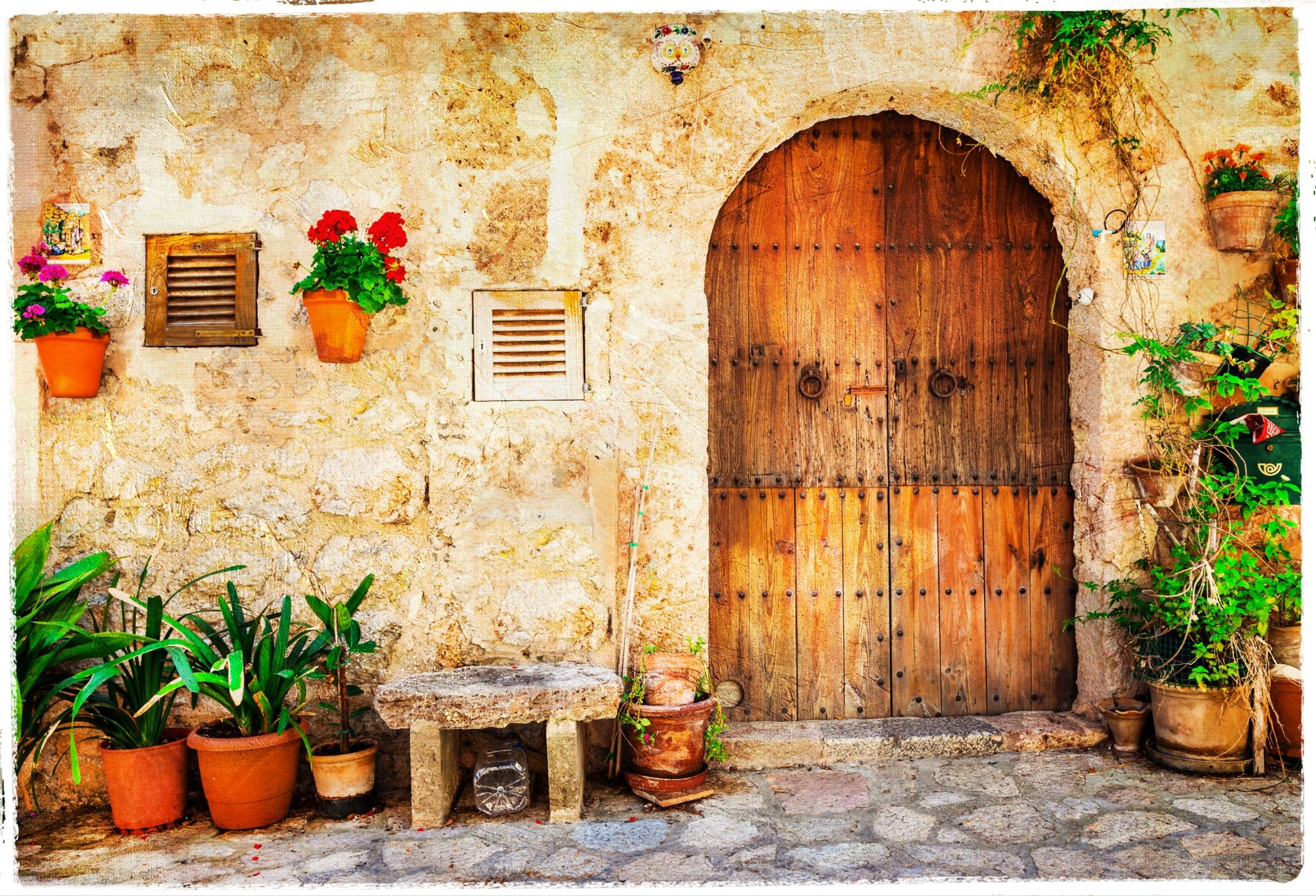 Door on street in Mallorca Spain