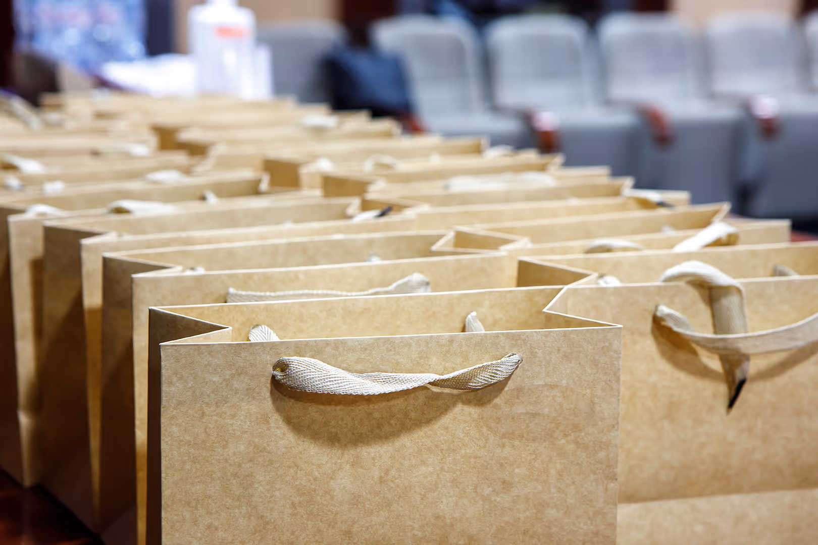 trade show booth giveaway items in gift bags