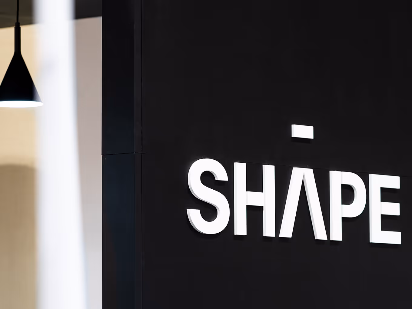 custom 3 dimensional "shape" sign on a trade show display