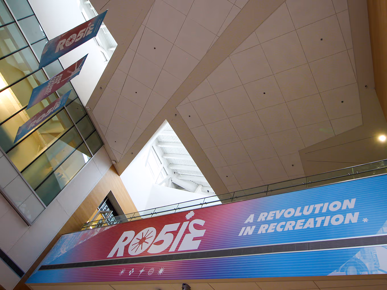 large-format vinyl wall graphic for the "RO5iE" exhibition at the Telus Spark Science Centre.