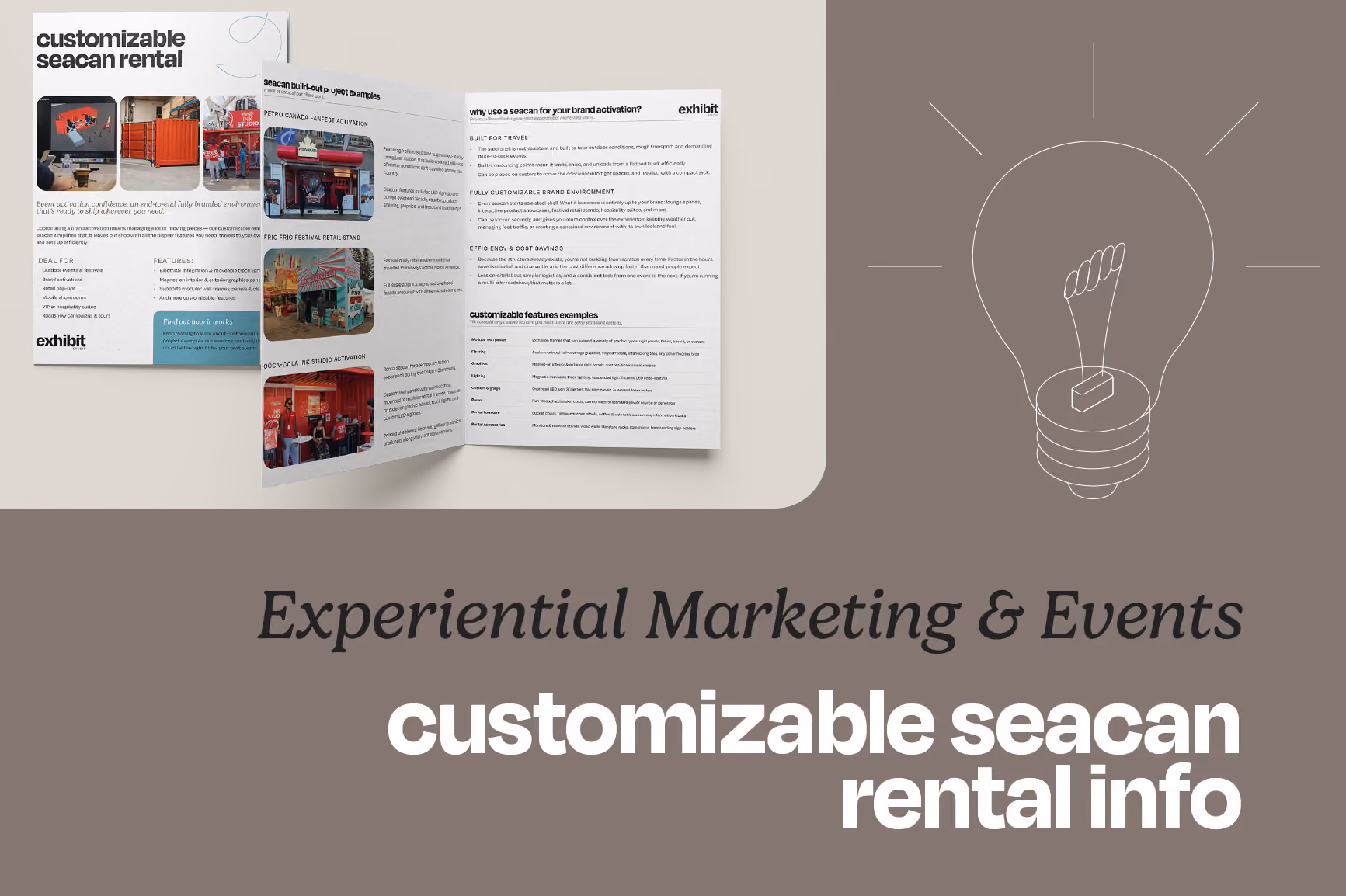 customizable seacan rental information for brand activations and events