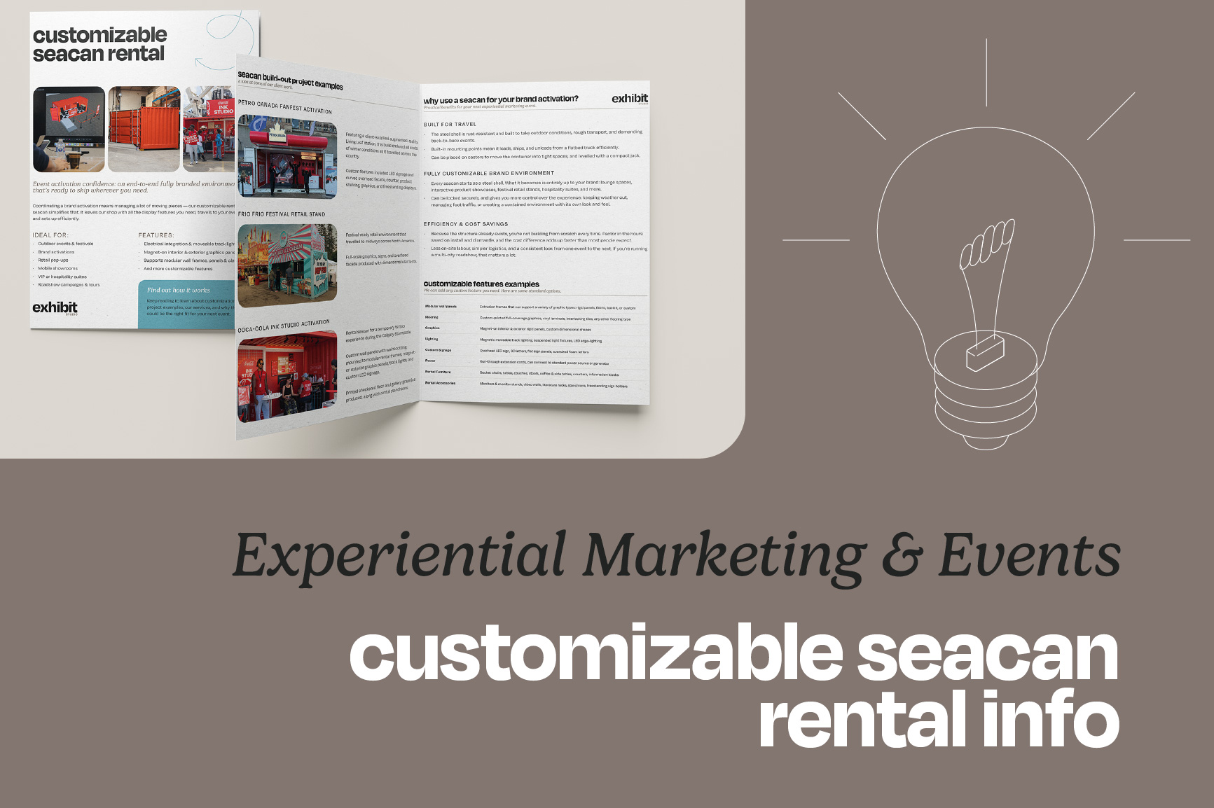 customizable seacan rental information for brand activations and events