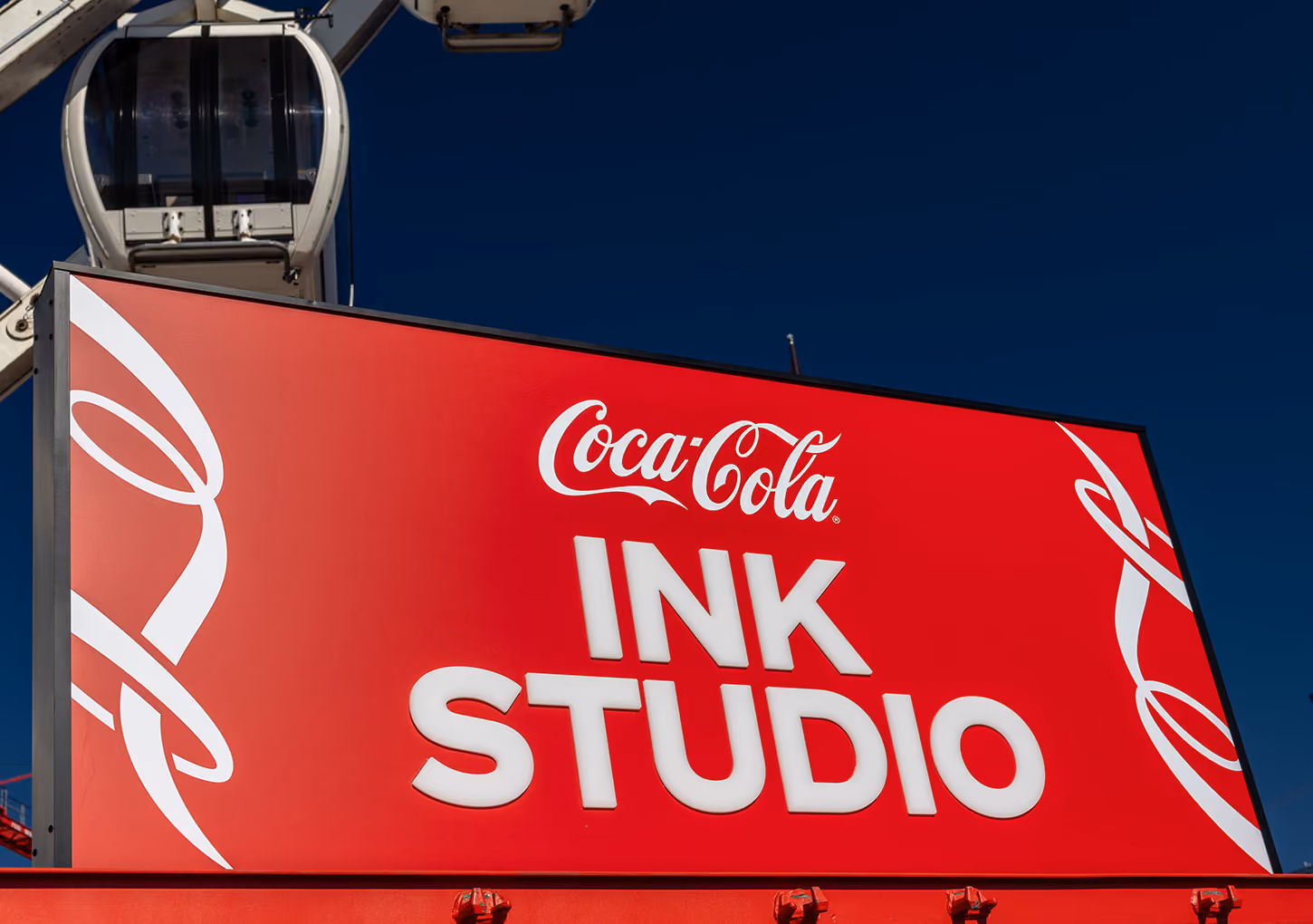 custom-build LED sign with 3D letters for the Coca-Cola Ink Studio at the Calgary Stampede