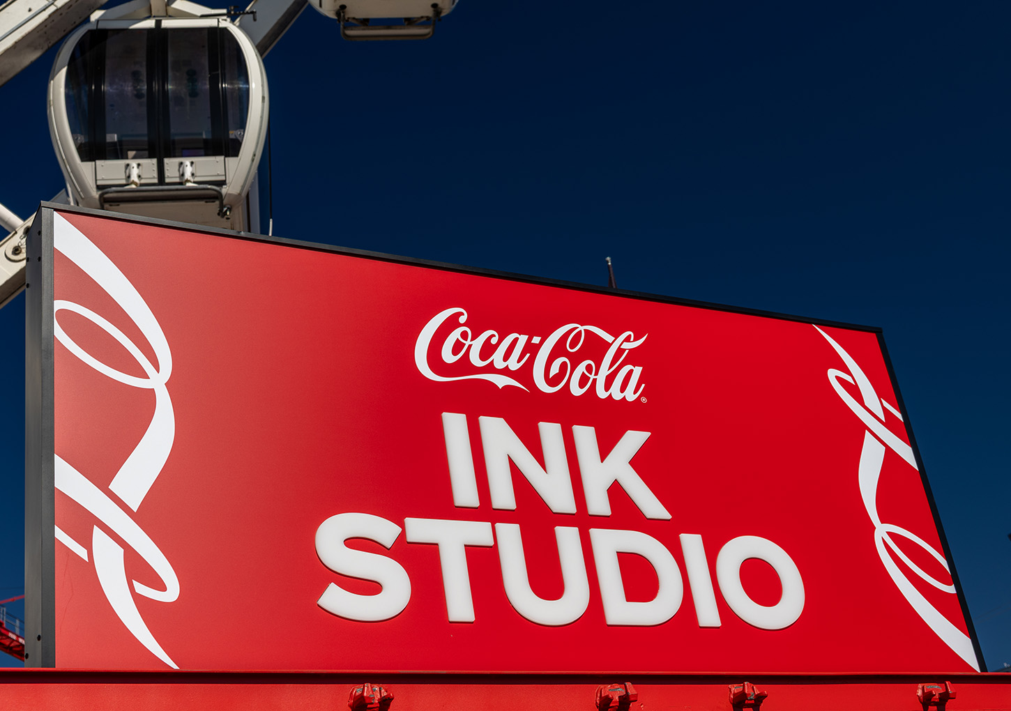 custom-build LED sign with 3D letters for the Coca-Cola Ink Studio at the Calgary Stampede