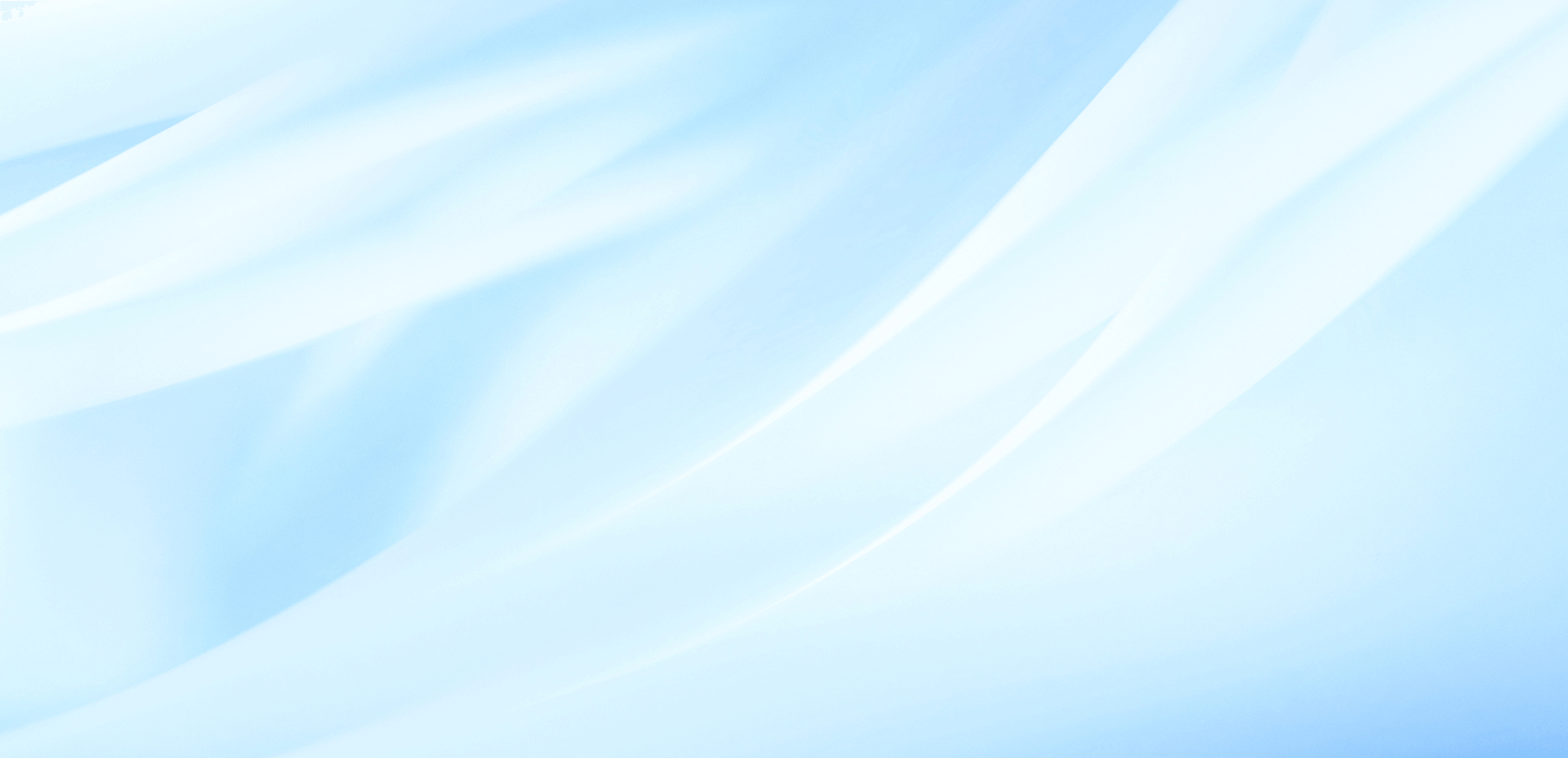 Soft blue gradient background with light, flowing, wave-like shapes.