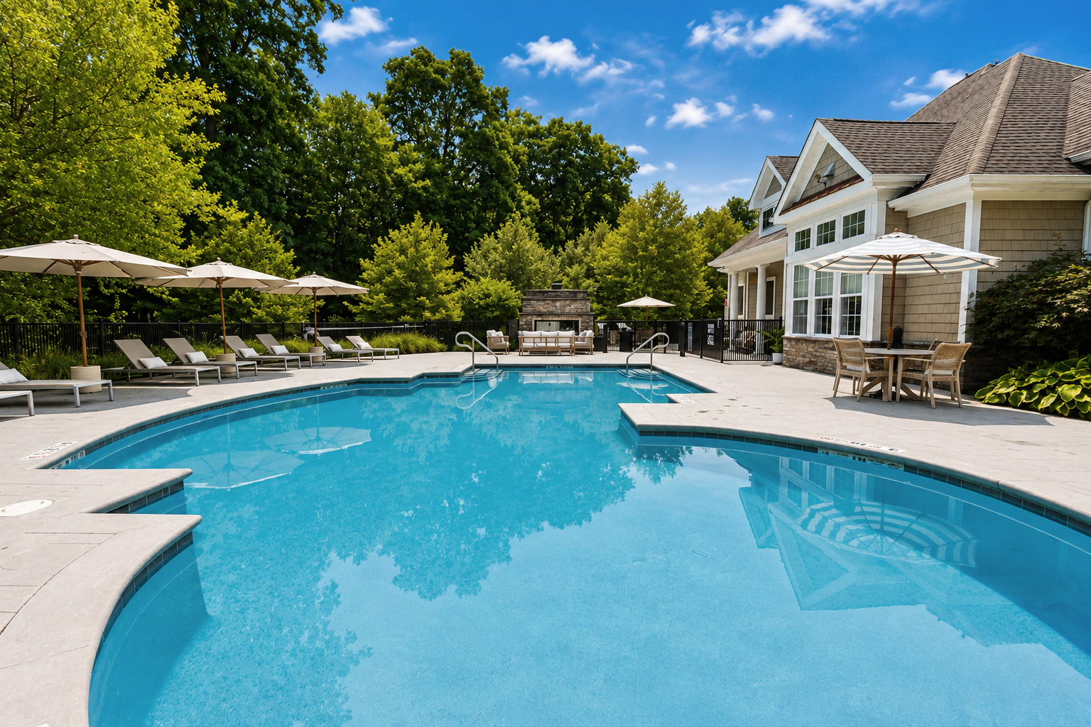 Apartments in Wilton, CT with a beautiful swimming pool and modern community amenities