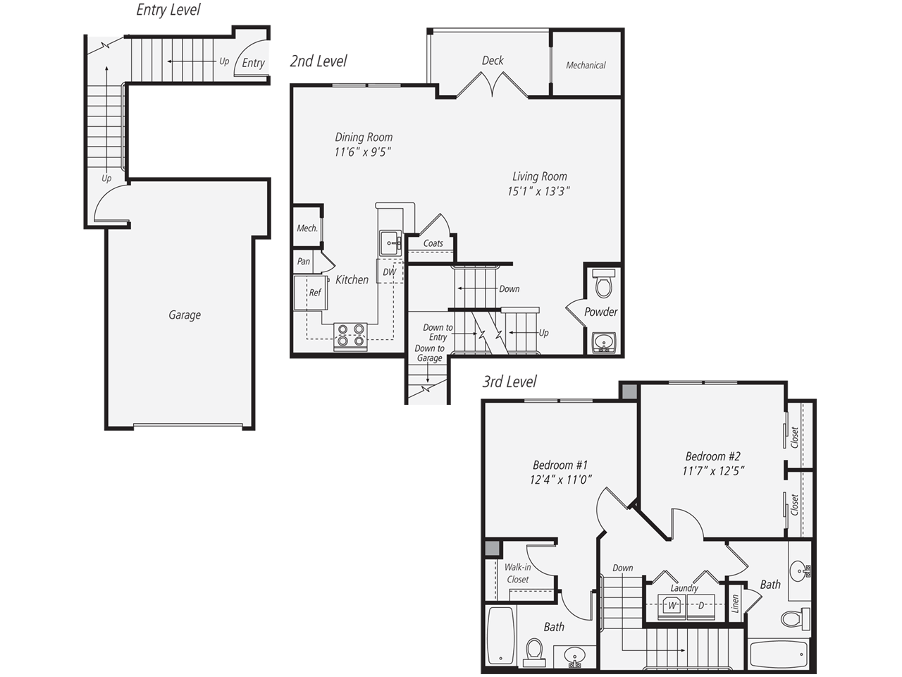 2 Bedroom Townhouse · 2.5 Bathroom · Garage