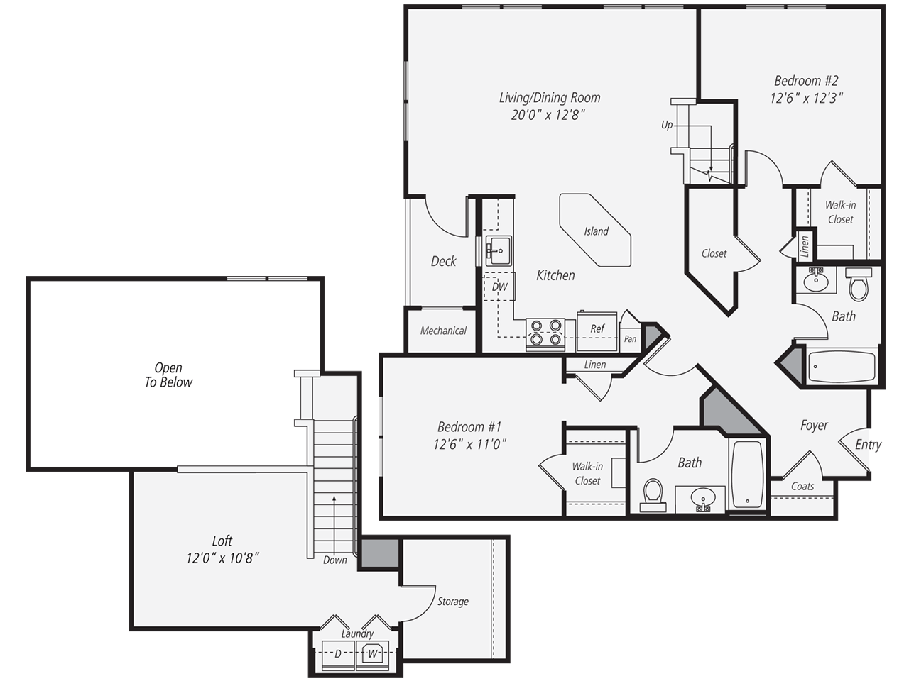 2 Bedroom Loft (large) · 2 Bathroom