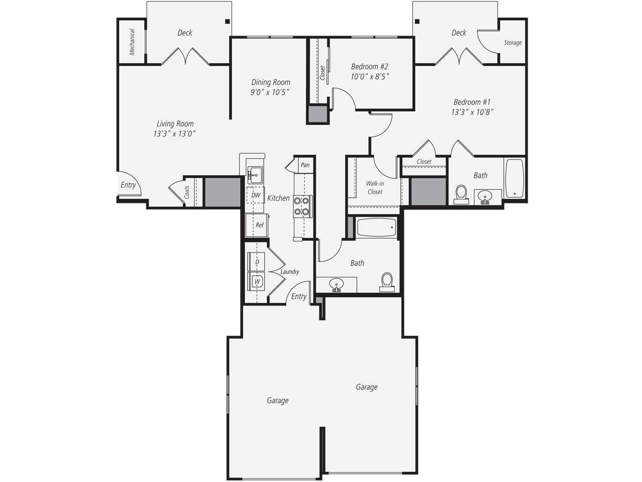 2 Bedroom · 2 Bathroom · Garage