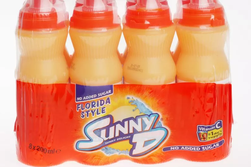 bottles of sunny delight drinks 