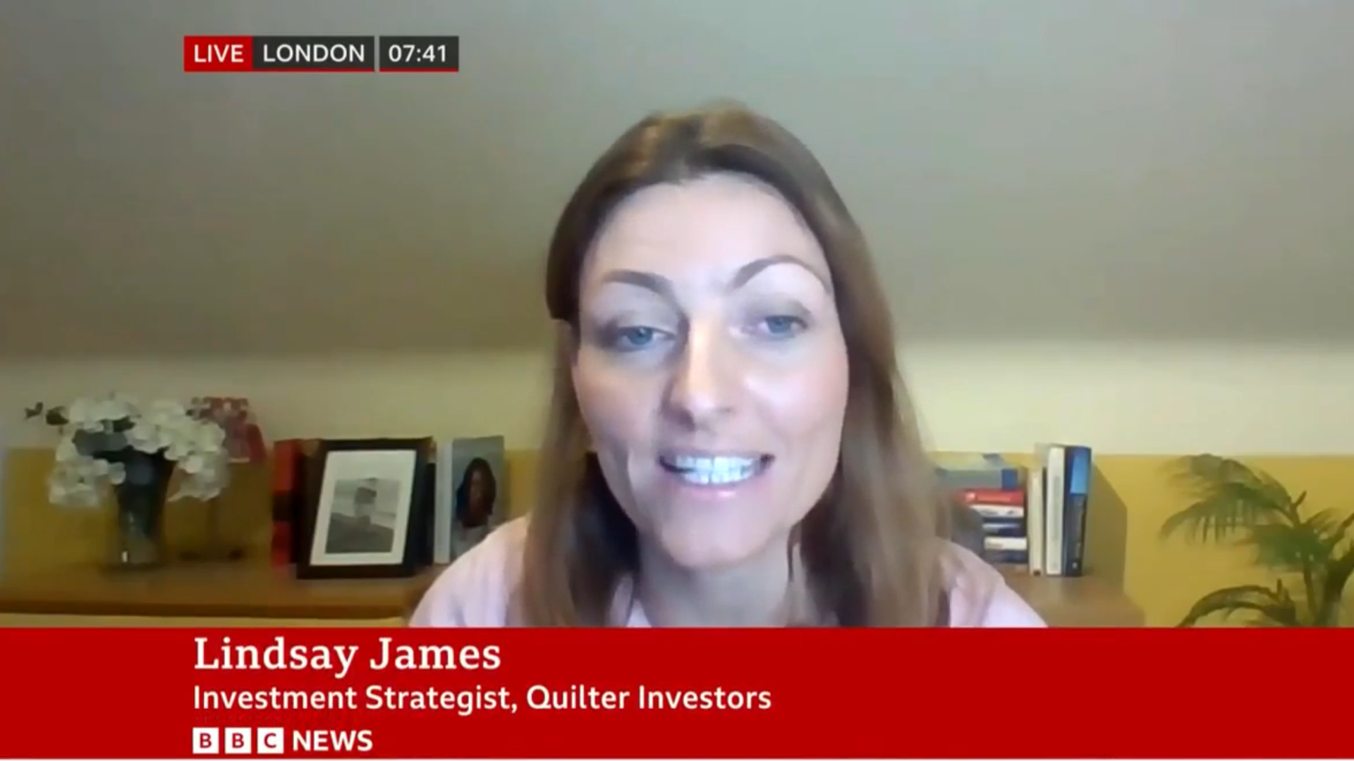 Lindsey James talking on BBC news