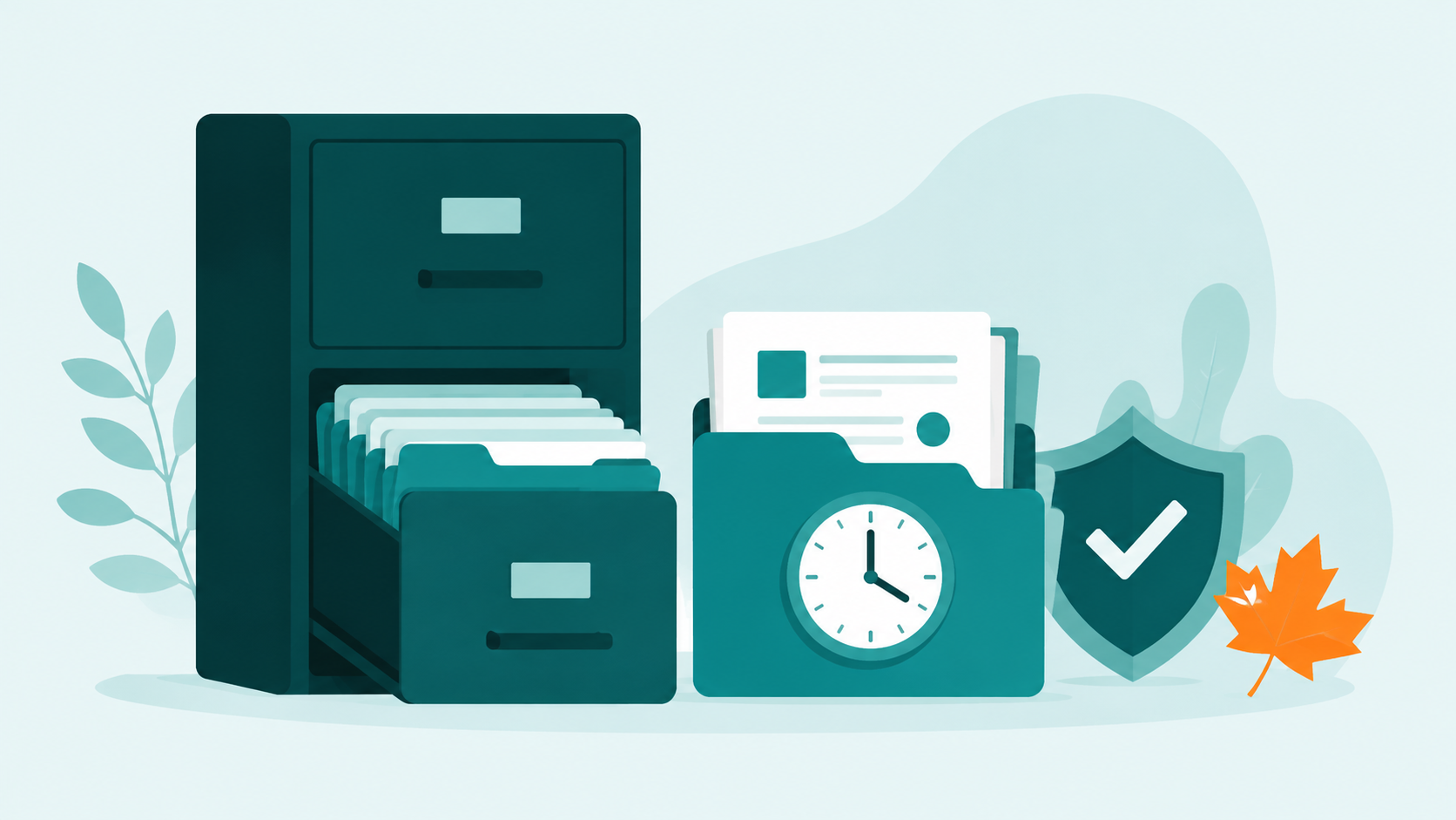 Illustration de la conservation des documents d'entreprise au Canada