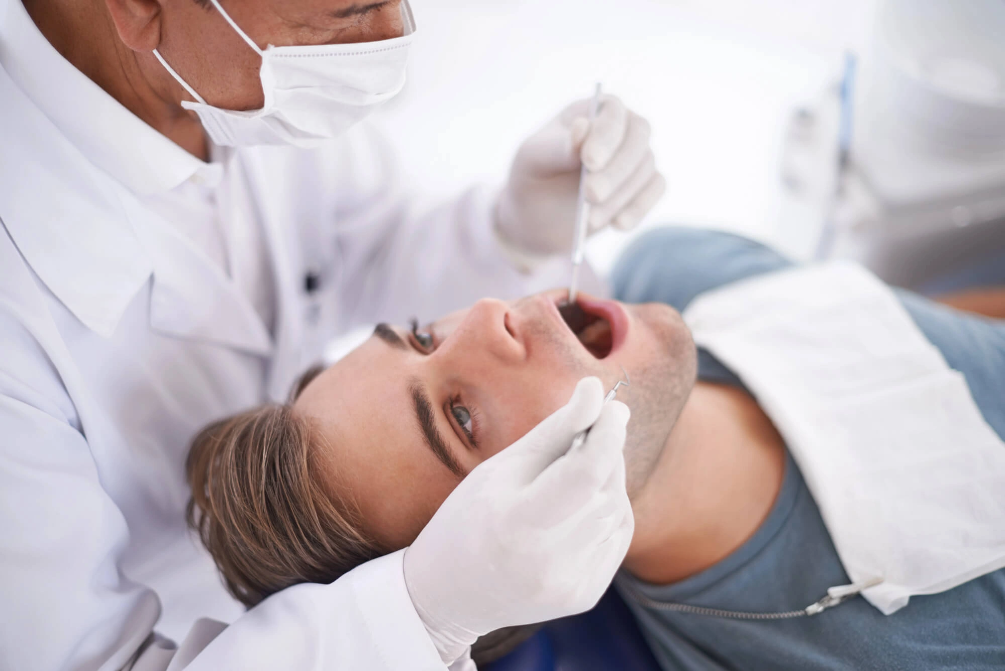Man undergoing non-surgical root canal