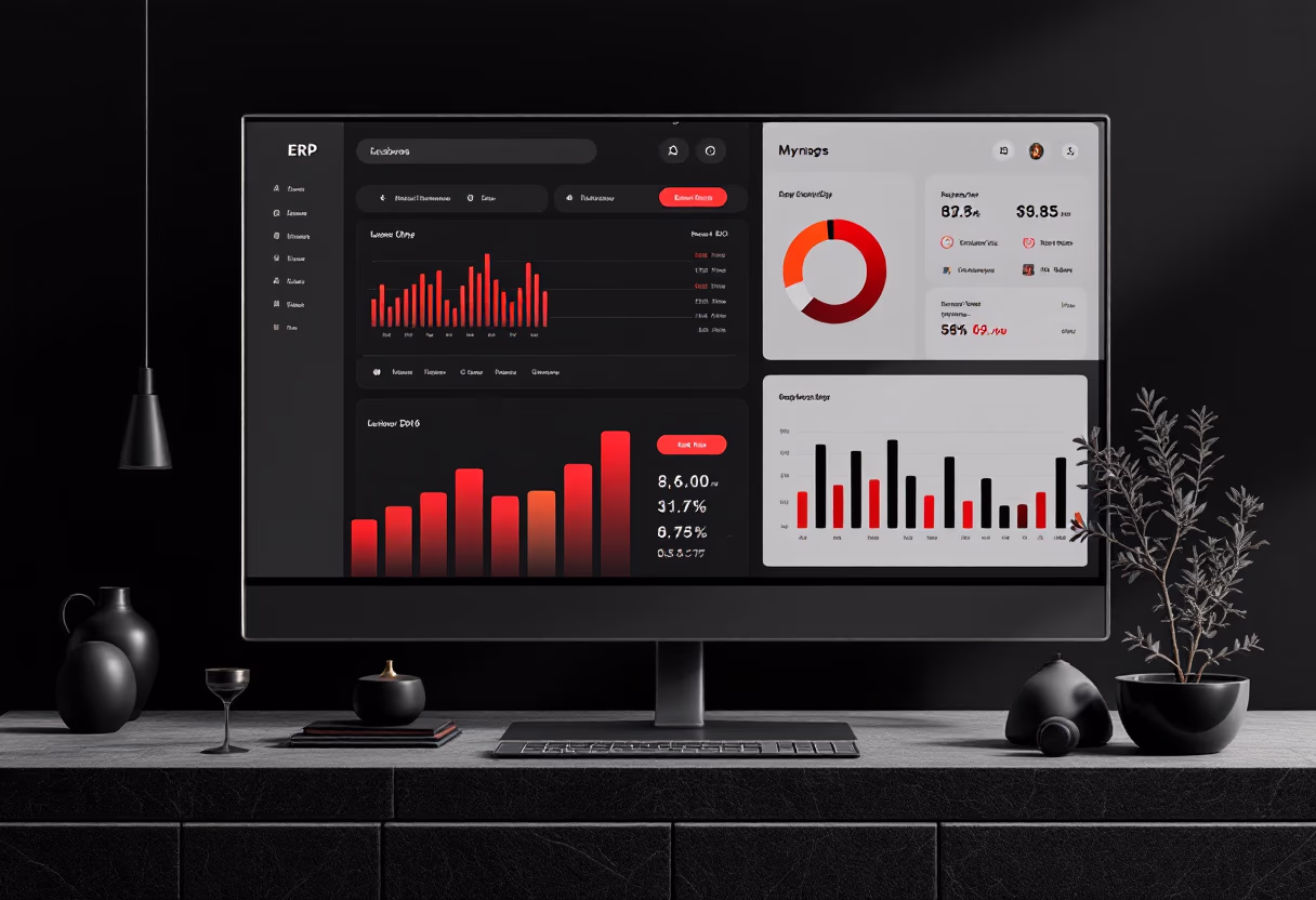 [interface] screenshot of the dashboard interface (for an erp company)