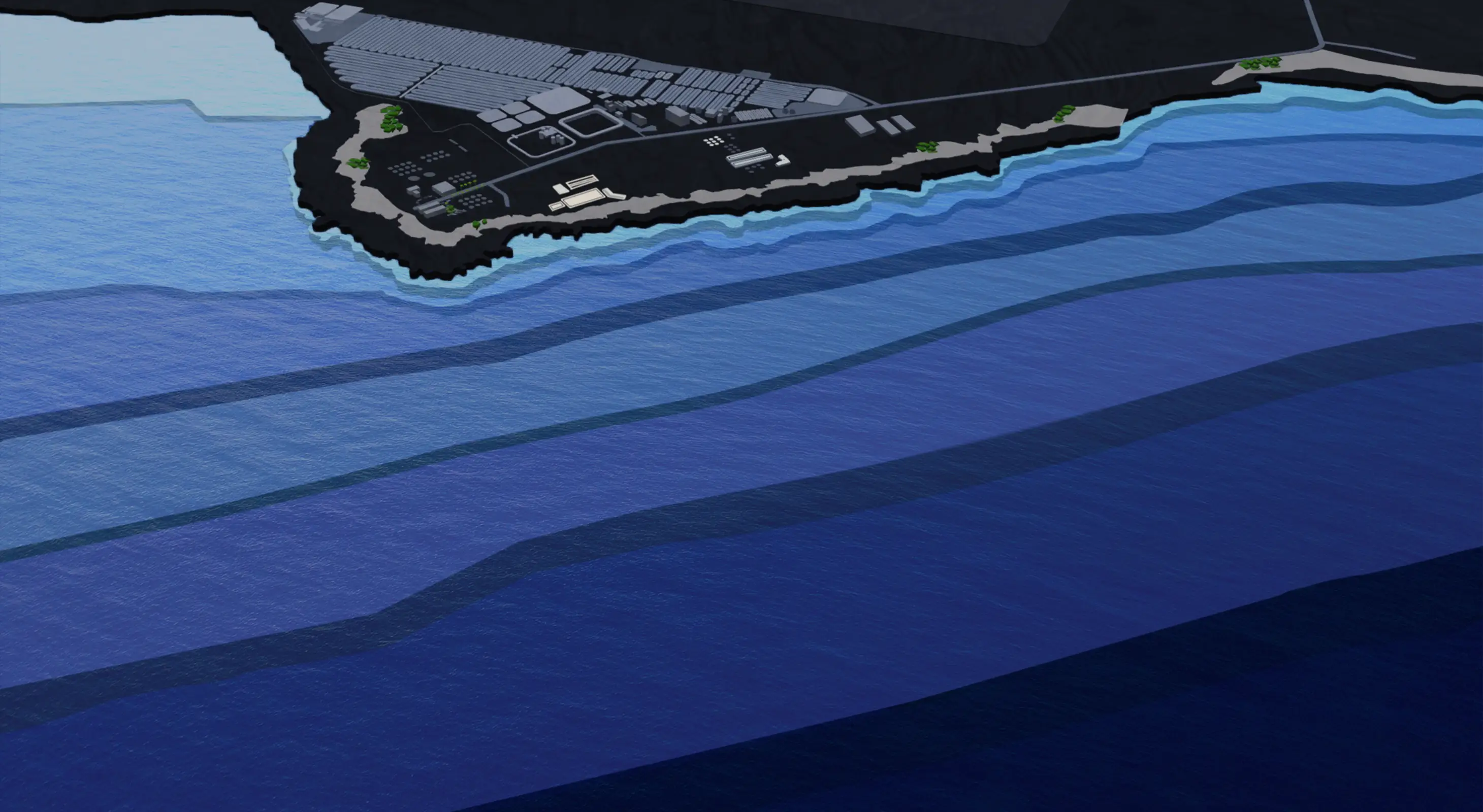 3d illustration of the bathymetry off of keahole point