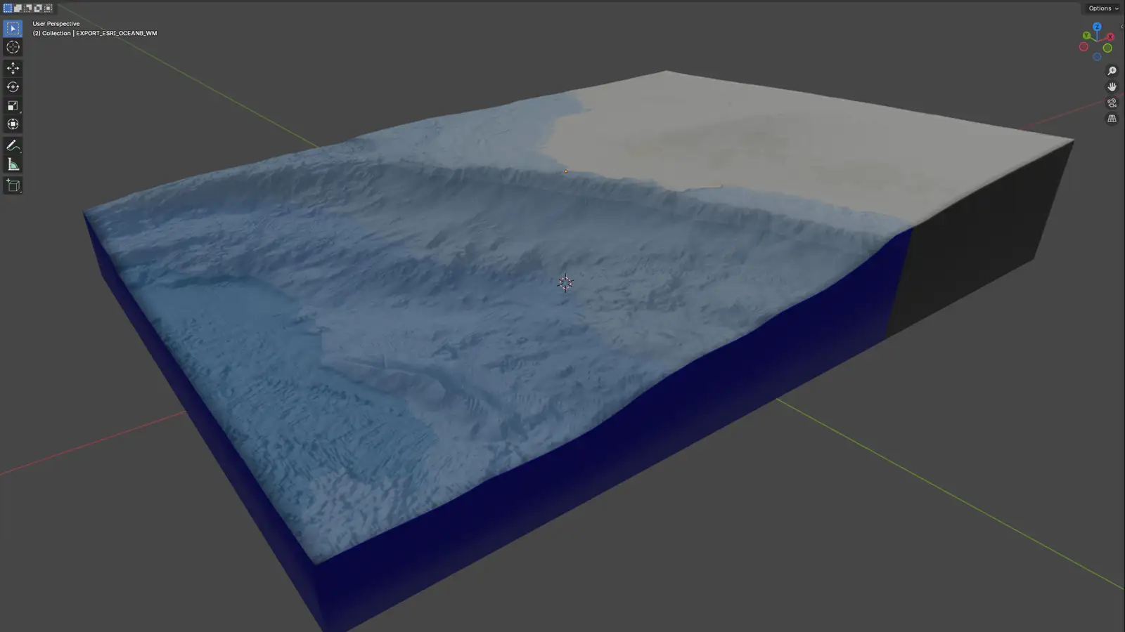 imported bathymetry map into blender