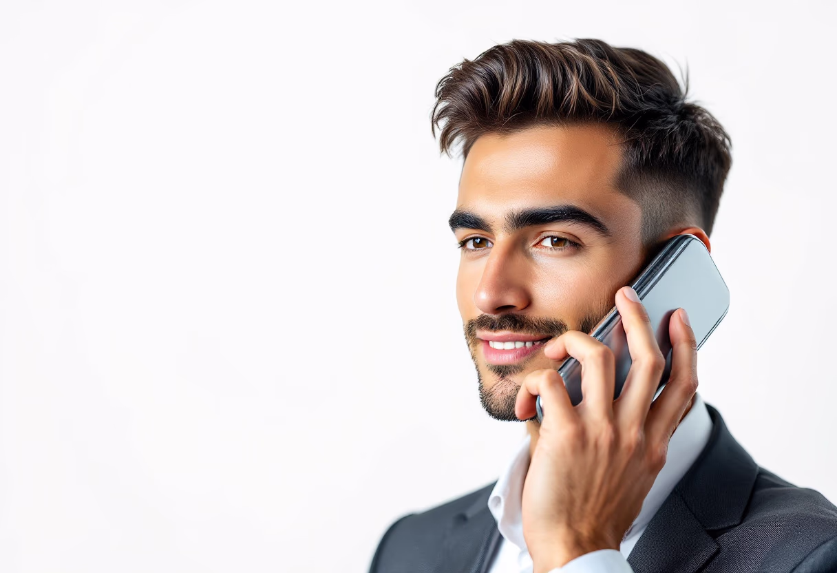 image of a person on a phone call