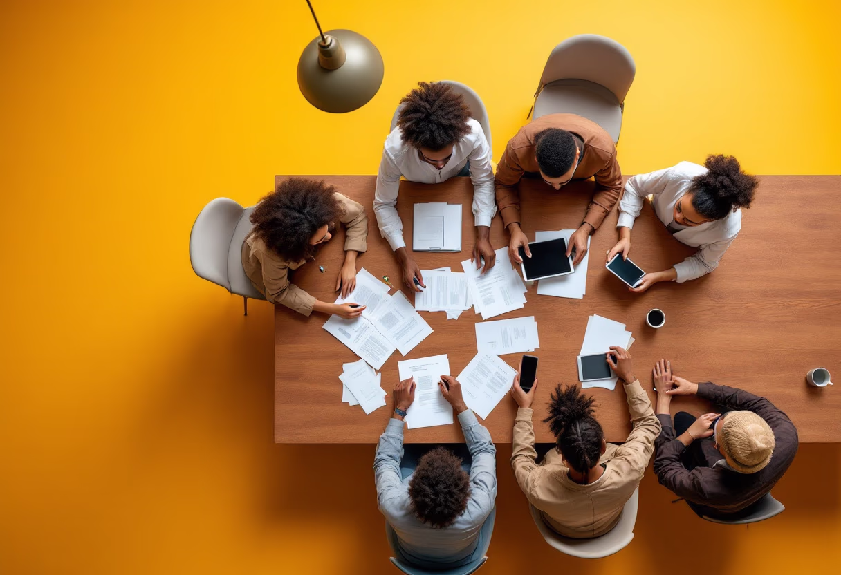 collaborative brainstorming session in a modern workspace