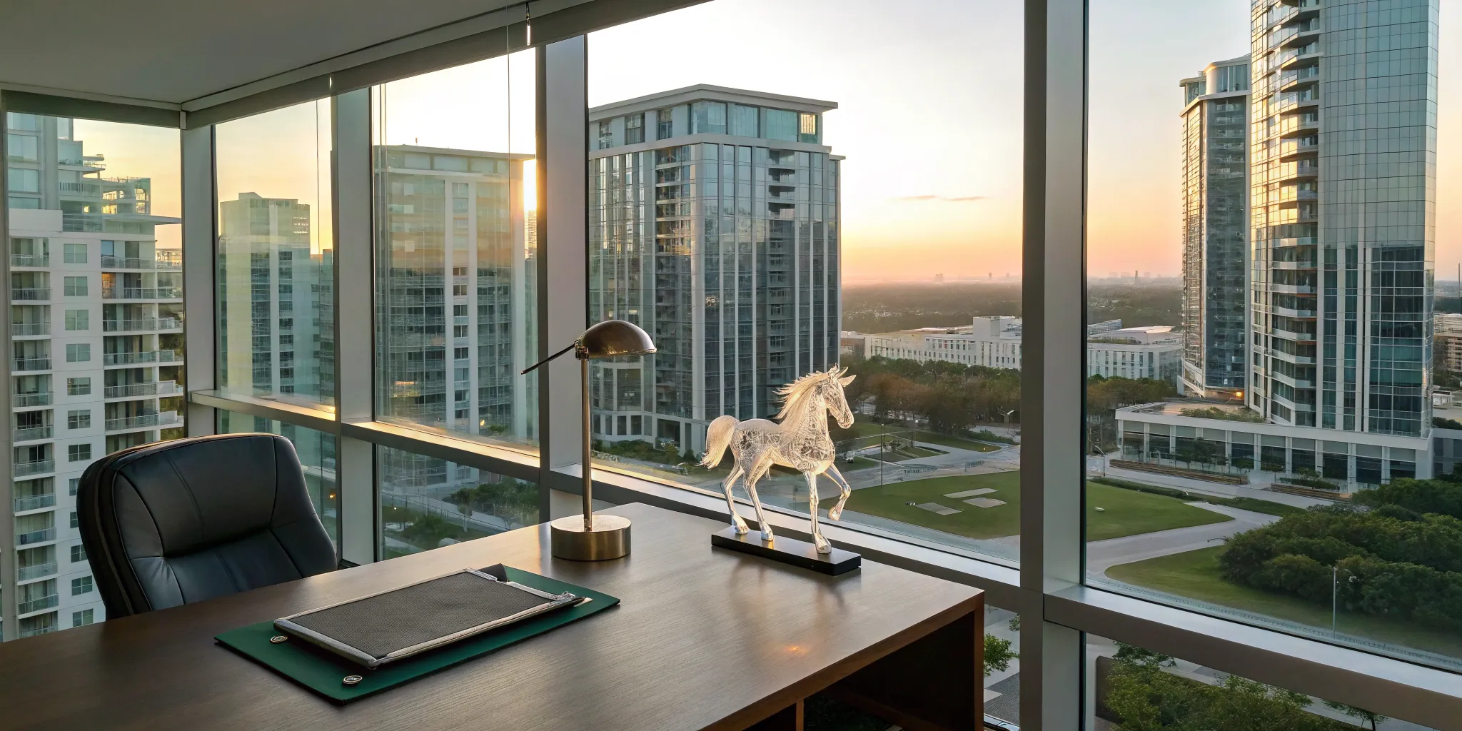 A unicorn sculpture in an office, a sign of a unicorn rental property management partner.