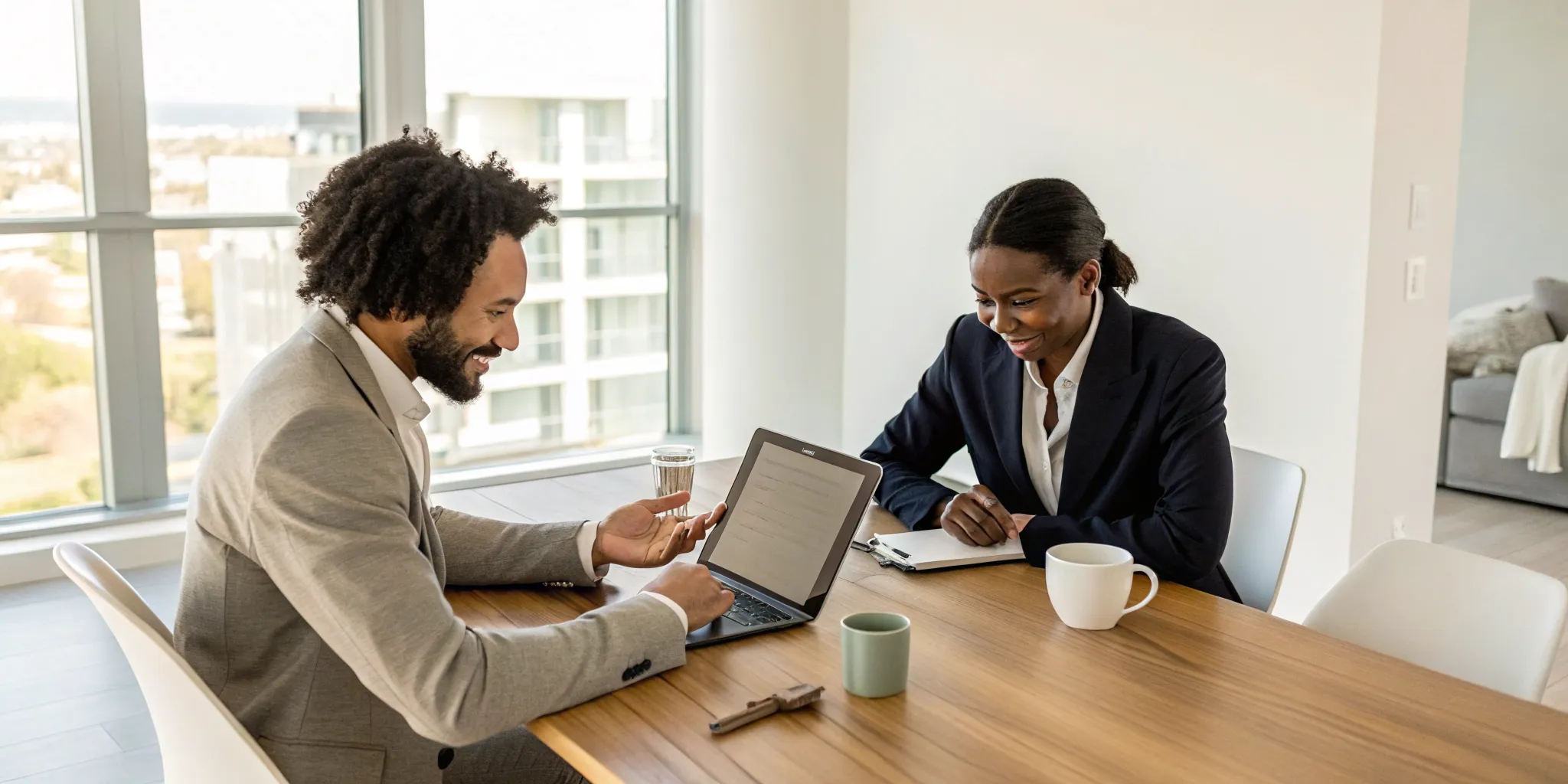 An Airbnb host interviews a candidate to find a co-host for their rental.