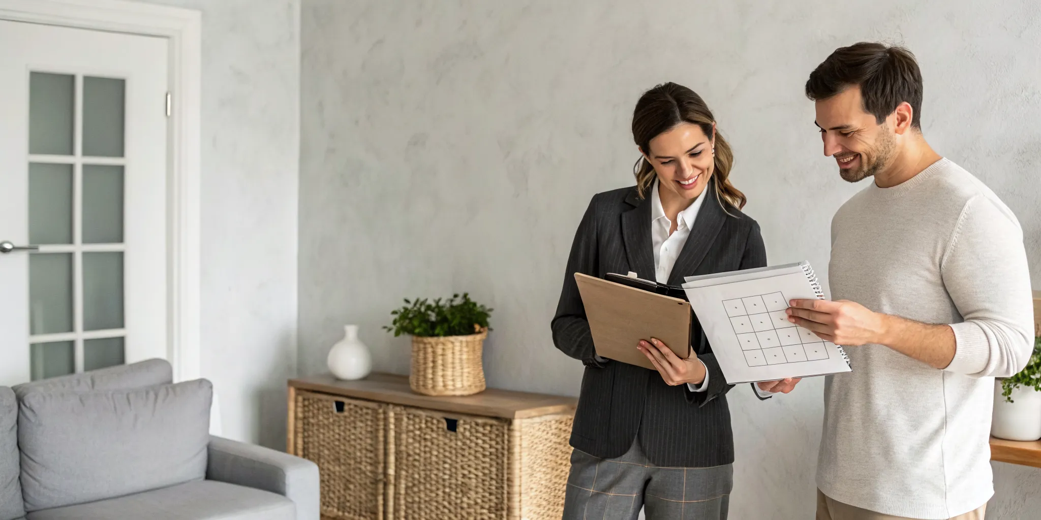 An Airbnb co-host explaining co-hosting services to a property owner.