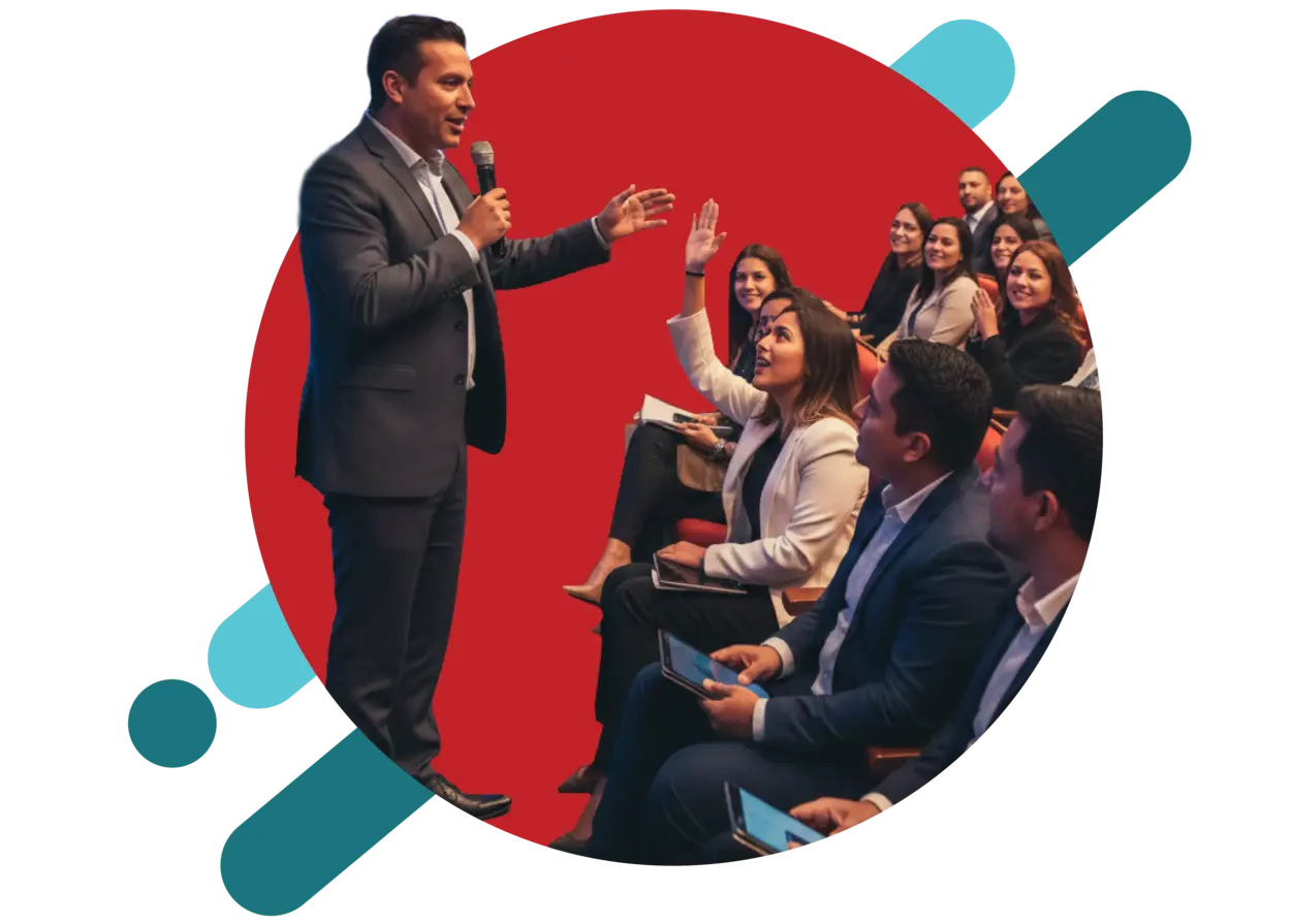 Evento presencial de networking en español para emprendedores y negocios latinos en Miami con charla empresarial