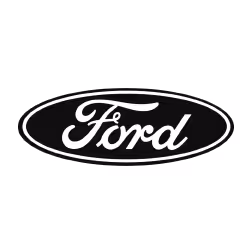 Ford brand logo with white cursive text inside a black oval.