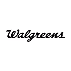 Walgreens brand logo in black cursive text.