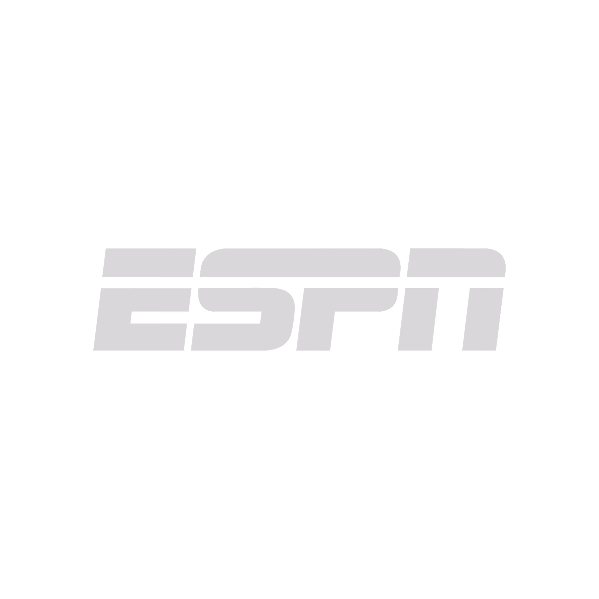 ESPN logo in gray on a black background.