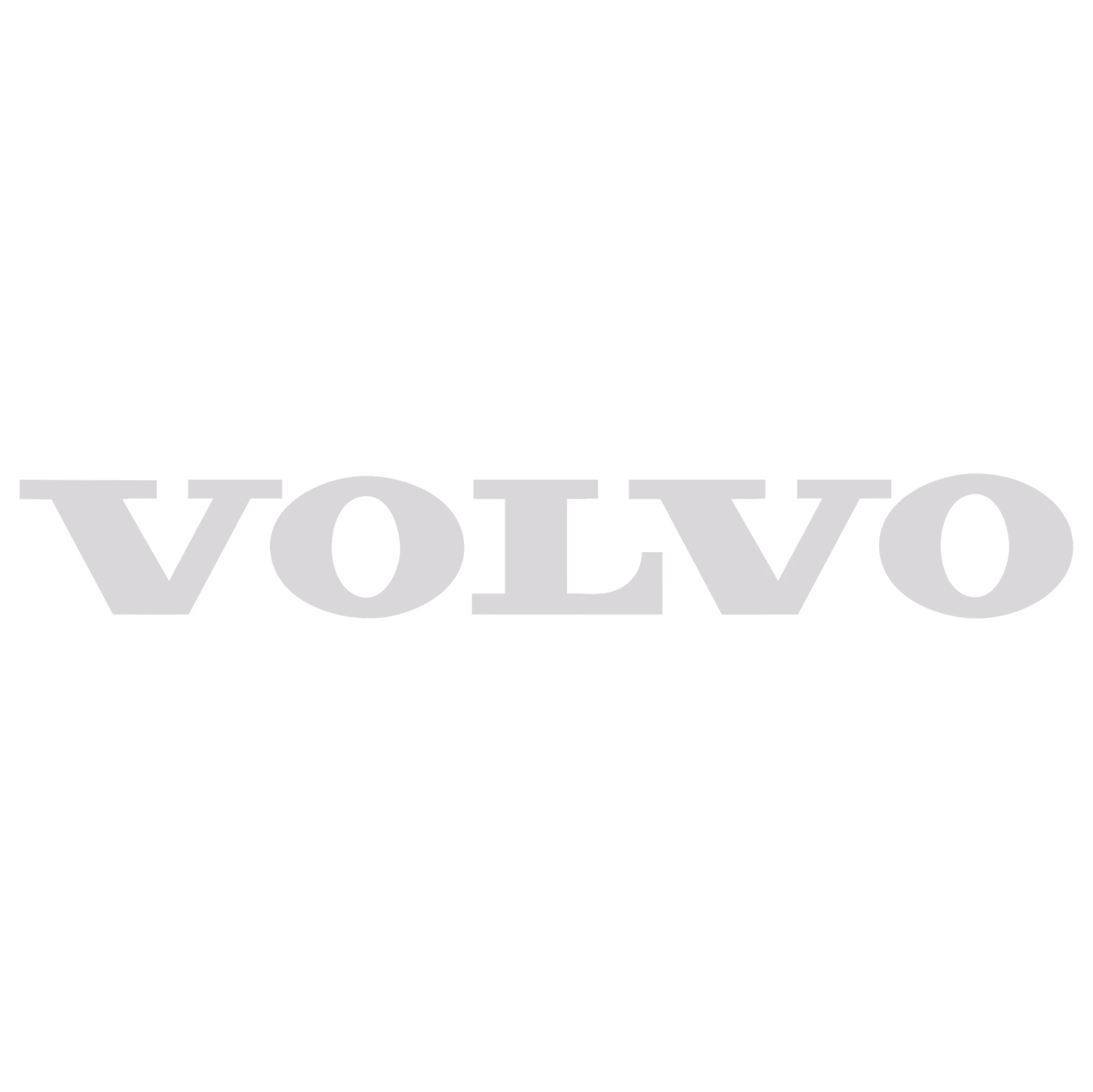 Volvo brand logo in gray text on black background.