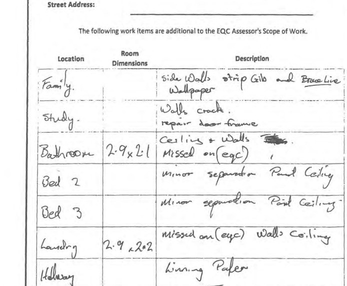 EQC file with hard to read handwriting