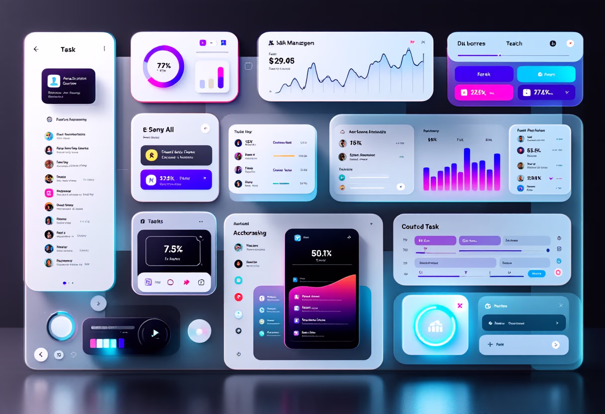 interface of task management module (for a productivity tools business)