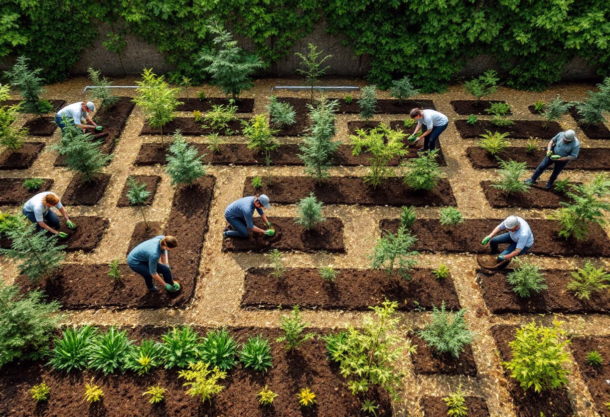 image of community members planting trees