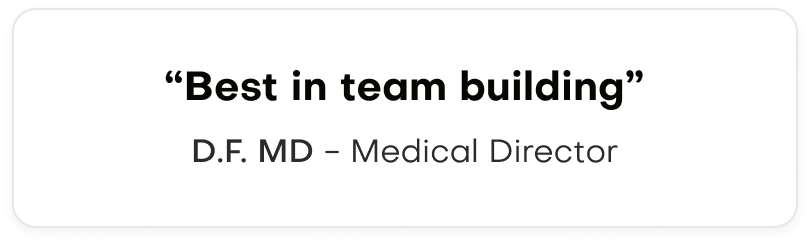 Screenshot of a truncated testimonial from a doctor