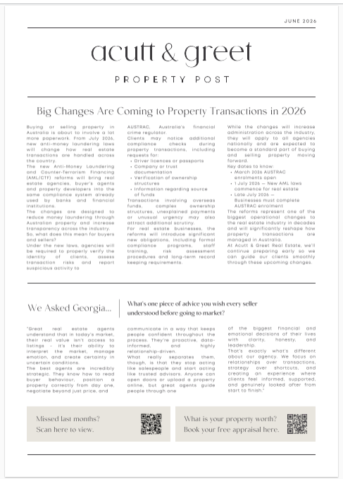 The Acutt & Greet Property Post | June 2026