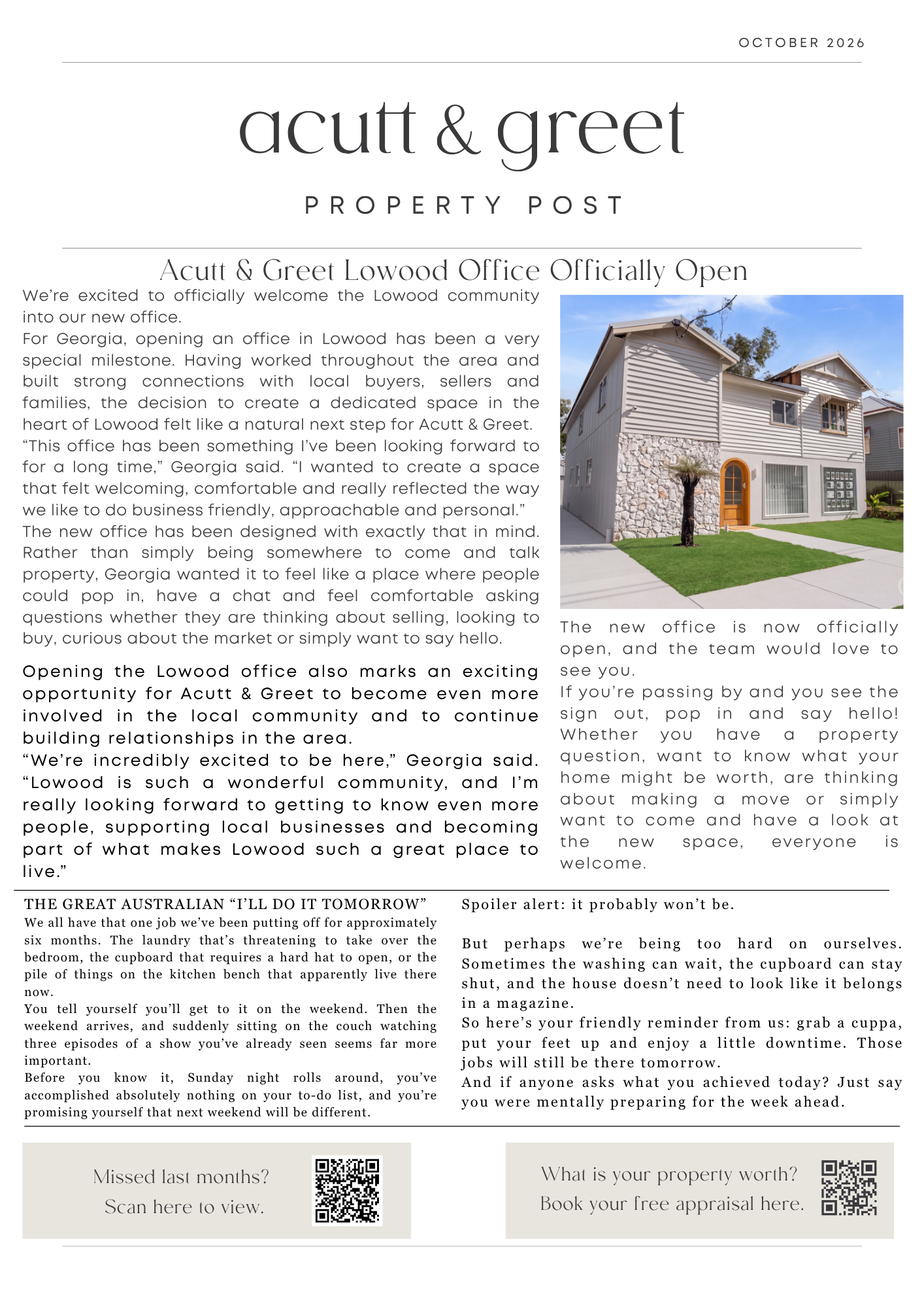The Acutt & Greet Property Post | October 2026