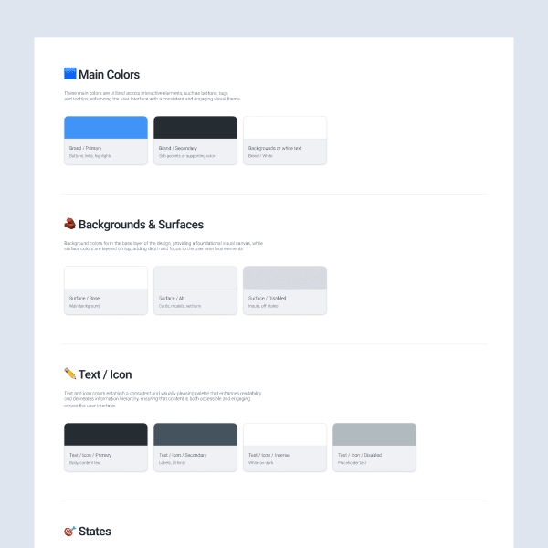 Brand style guide template for UI / UX designers, including in DesignerOS.