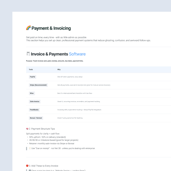 Design payment and invoice for UI / UX designers - How to invoice and get paid correctly in web design, UI / UX design.