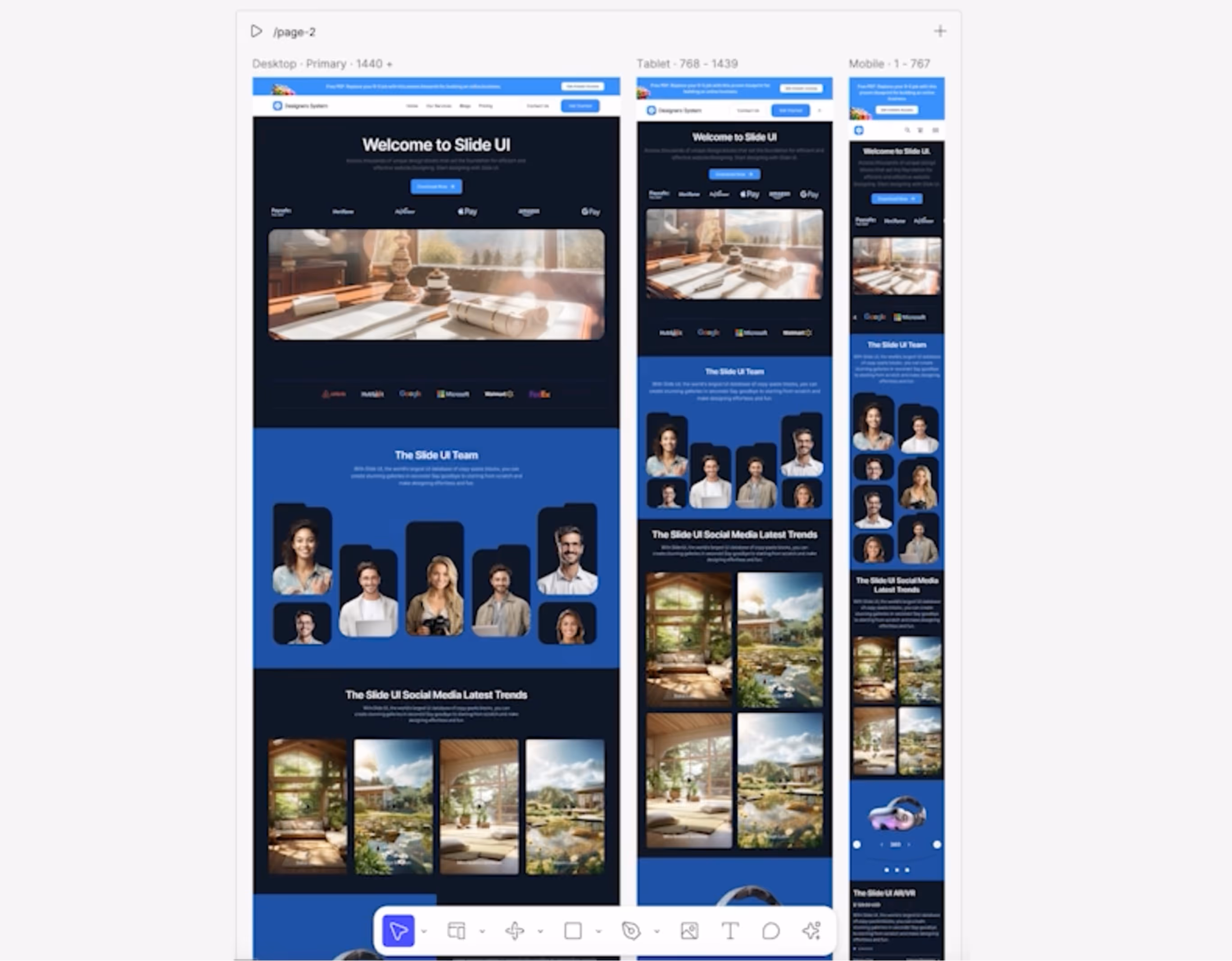 Website design with all viewports