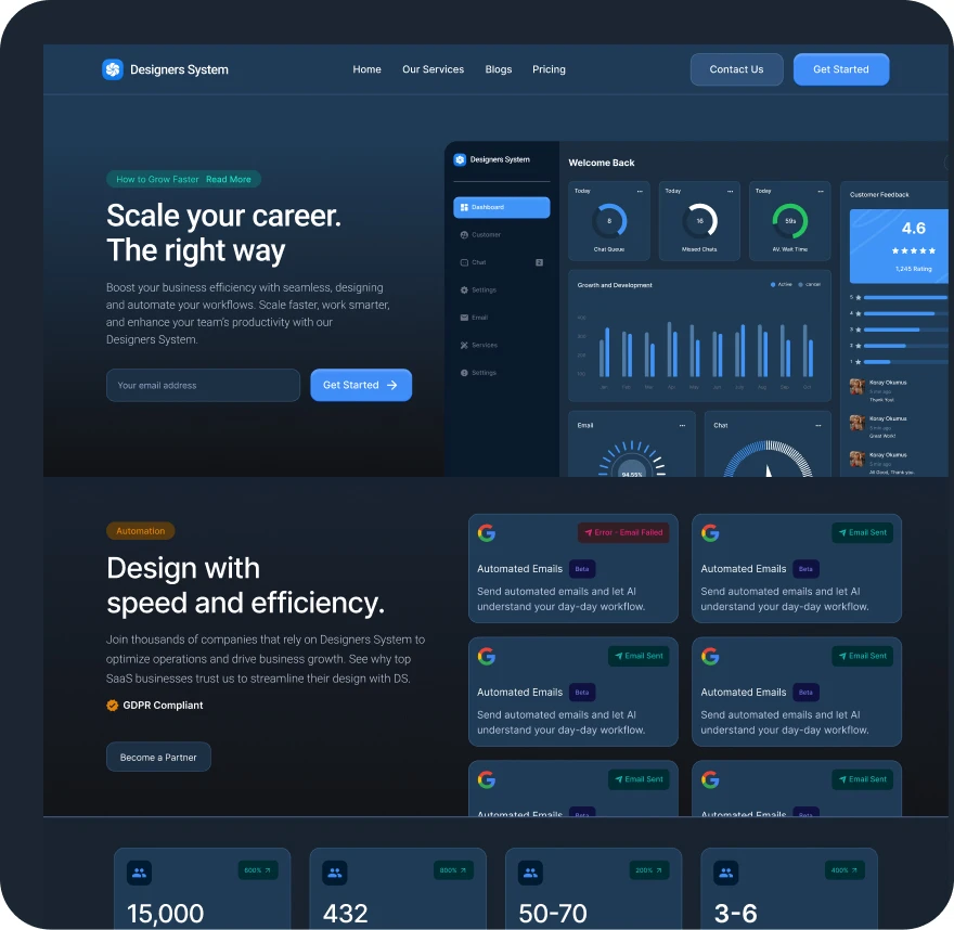 Darkmode website ui design