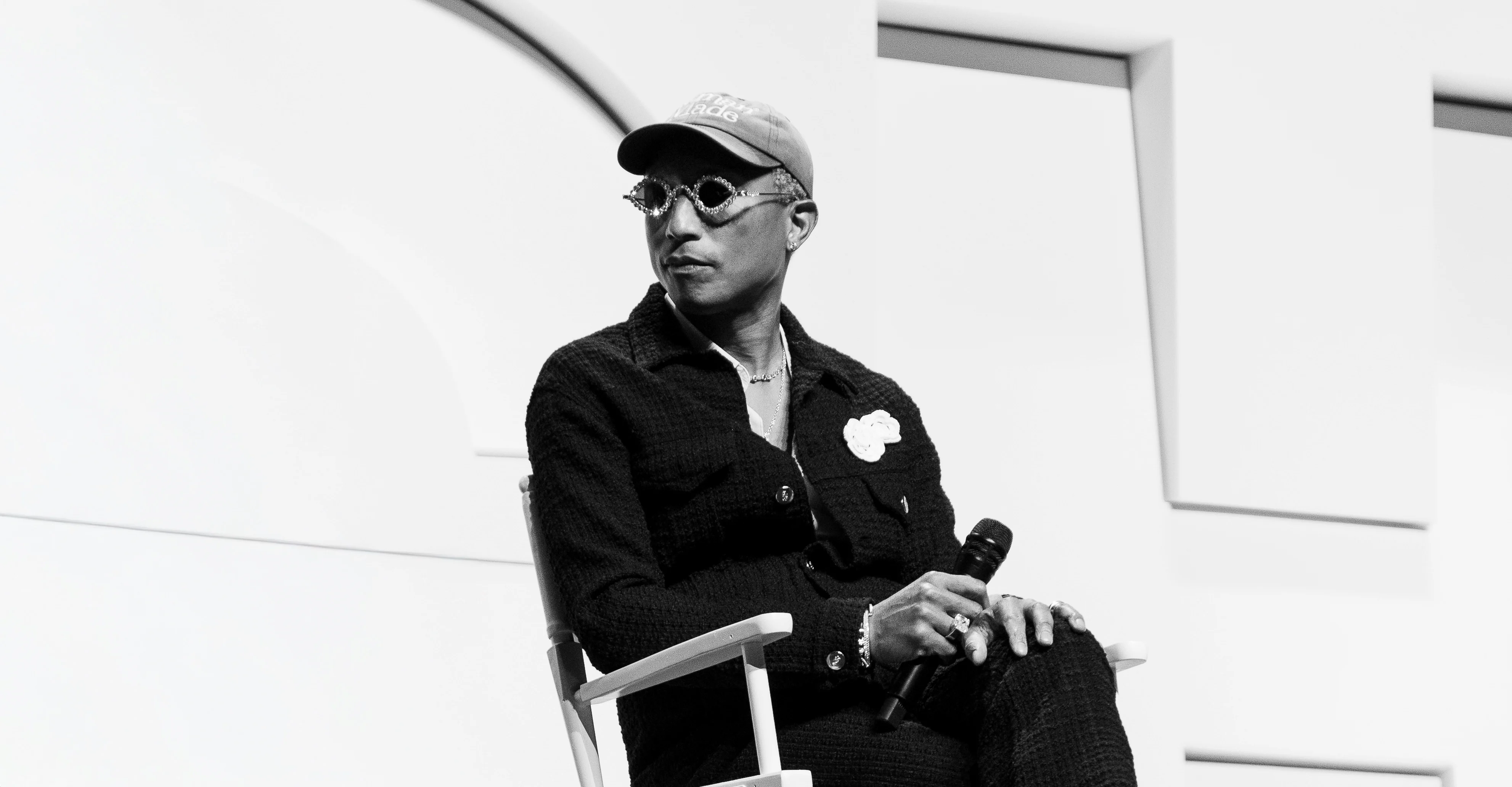 Pharrell Williams on stage at the Mighty Dream Forum in Norfolk — So & So Productions event photography.
