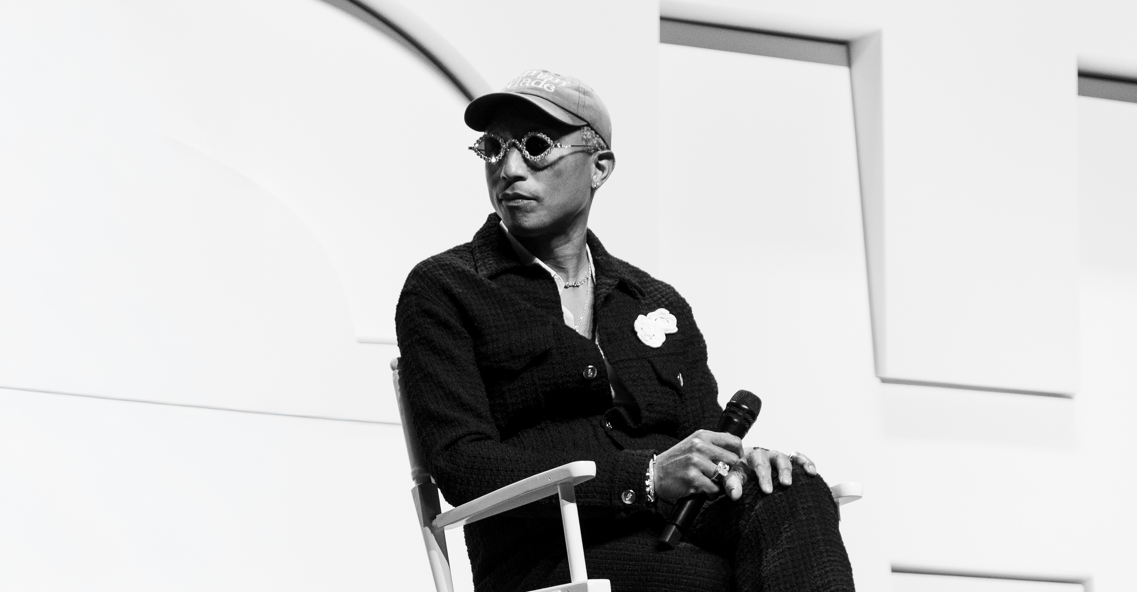 Pharrell Williams on stage at the Mighty Dream Forum in Norfolk — So & So Productions event photography.