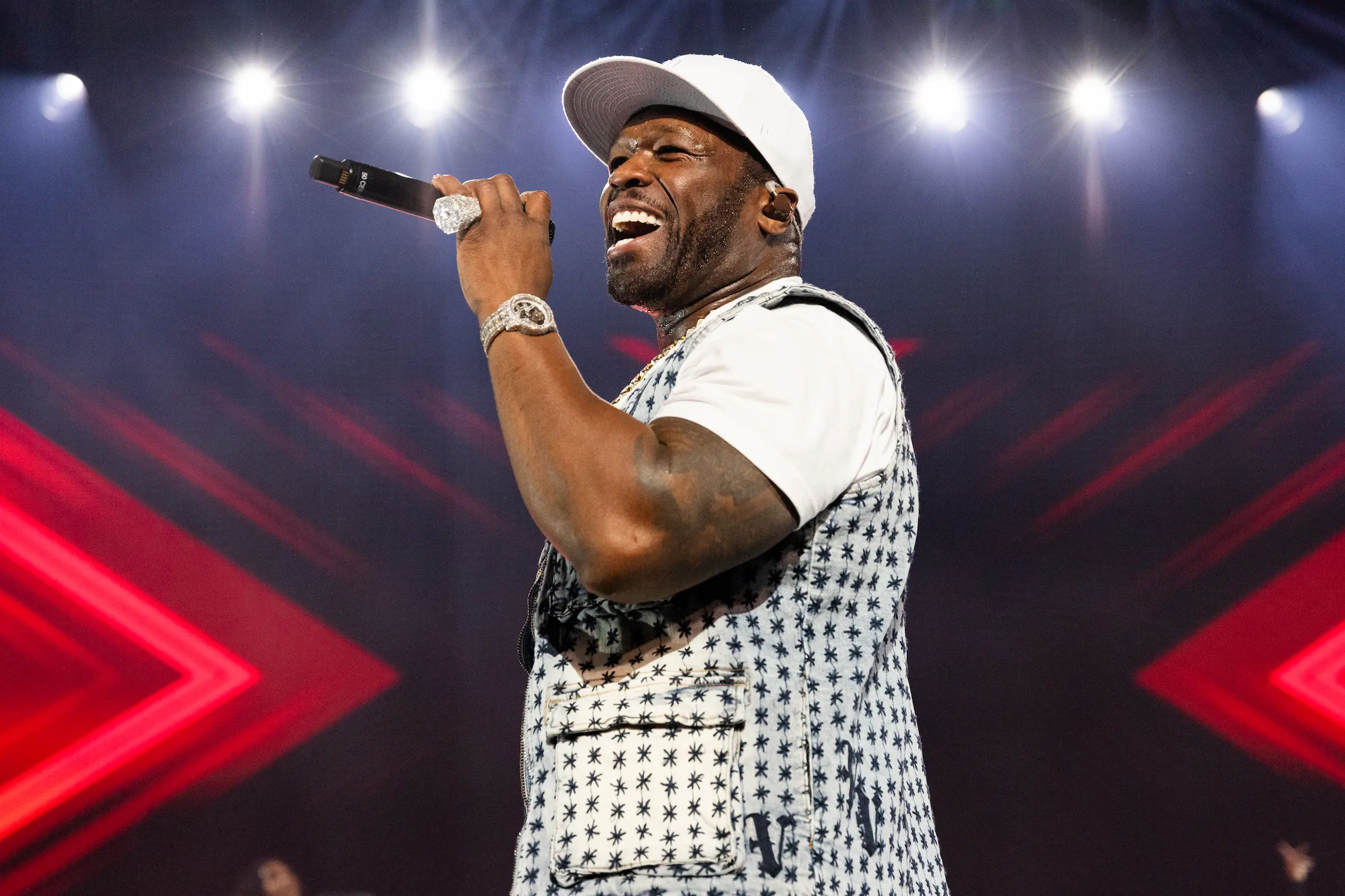 50 Cent on stage during New Year’s Eve performance in Las Vegas — photo by So & So Productions