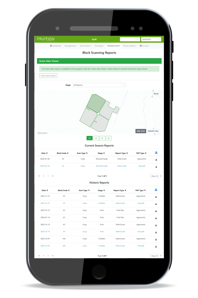 Green Atlas viewer on a mobile phone.