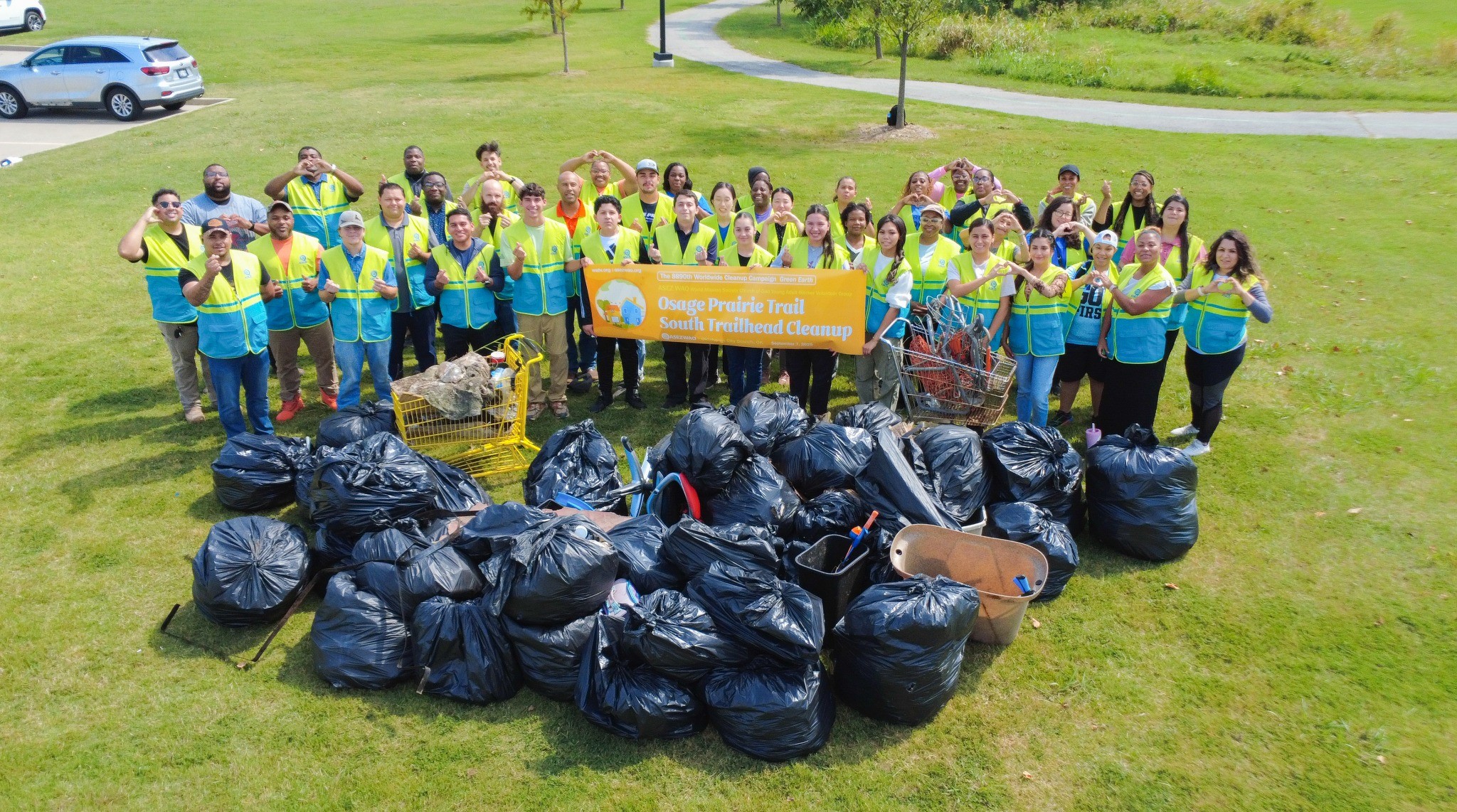 ASEZ Green Earth Campaign Cleanup at Osage Prairie Trail in Tulsa, Oklahoma