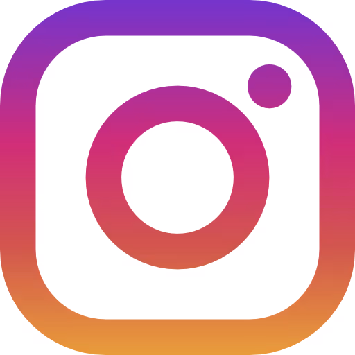 Instagram logo with a purple, pink, and orange gradient.