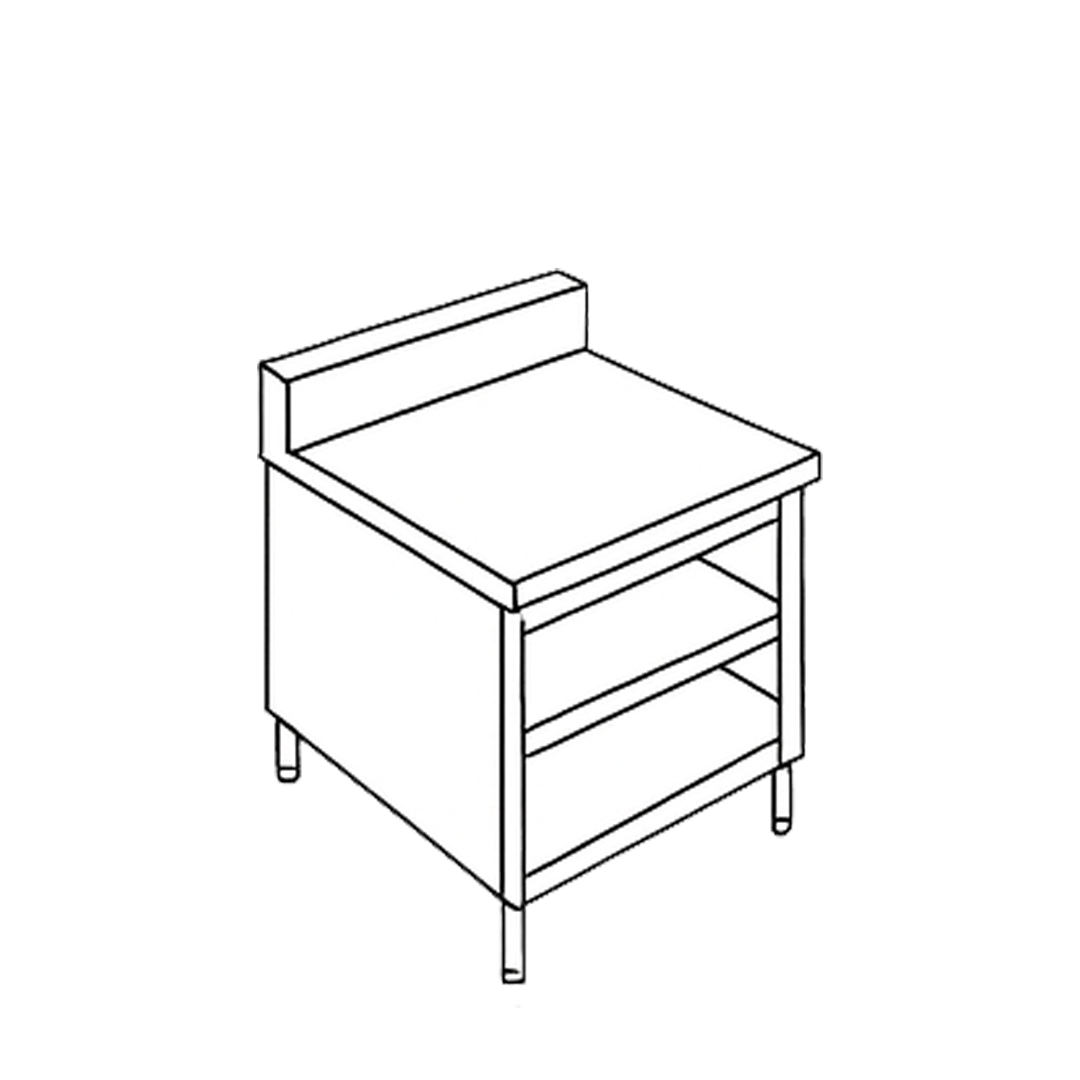 Open Cabinet with Under Shelf and Backsplash OPCSB 1
